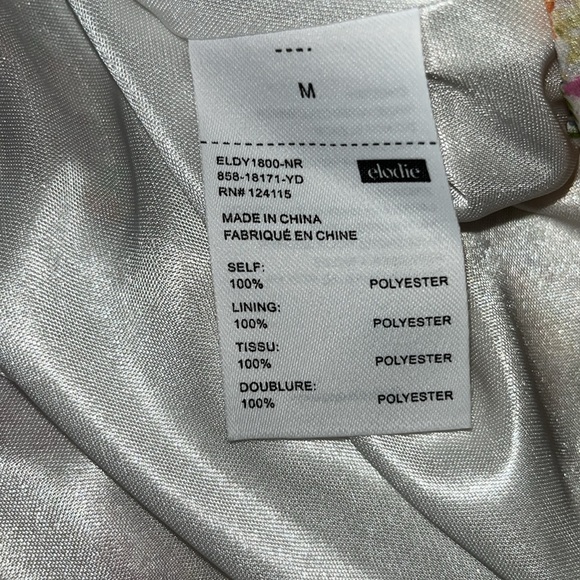 NEW Elodie Long Sleeve Drawstring Waist Dress Pink Yellow White M Lightweight - Picture 13 of 14